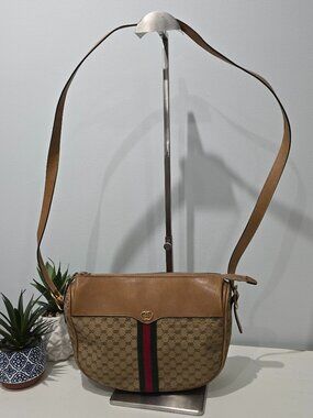 Gucci - Vintage GG Monogram Shoulder Bag, Web Stripe, Made in Italy